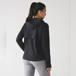 lululemon athletica Tops Lululemon Belle Hoodie Black Yoga Sweater Zip Up Jacket Top Womens 4 Size Small Poshmark